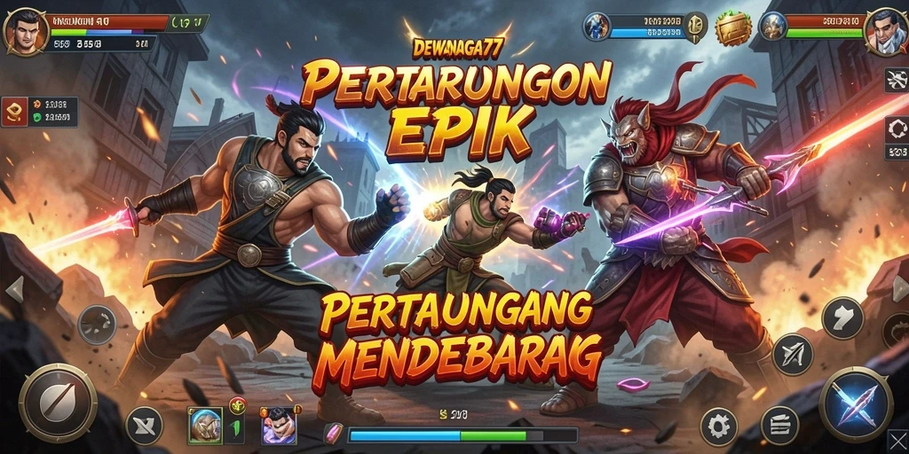 Gameplay menegangkan dalam DEWANAGA77 dengan pertarungan karakter yang mendebarkan.