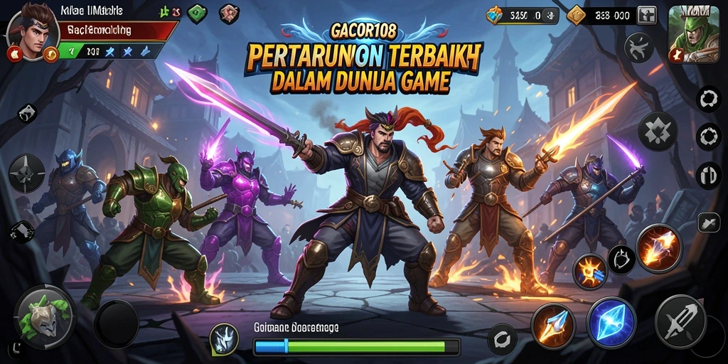 Tampilan gameplay GACOR108 dengan pertarungan yang seru dan intens.