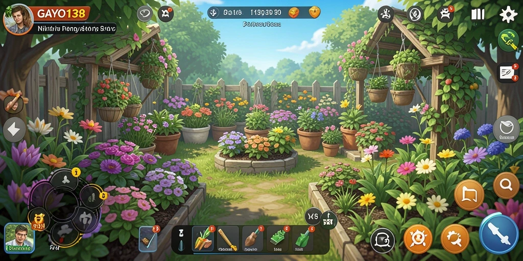 Screenshot GAYO138 menampilkan lahan pertanian yang indah dan interaksi pemain.