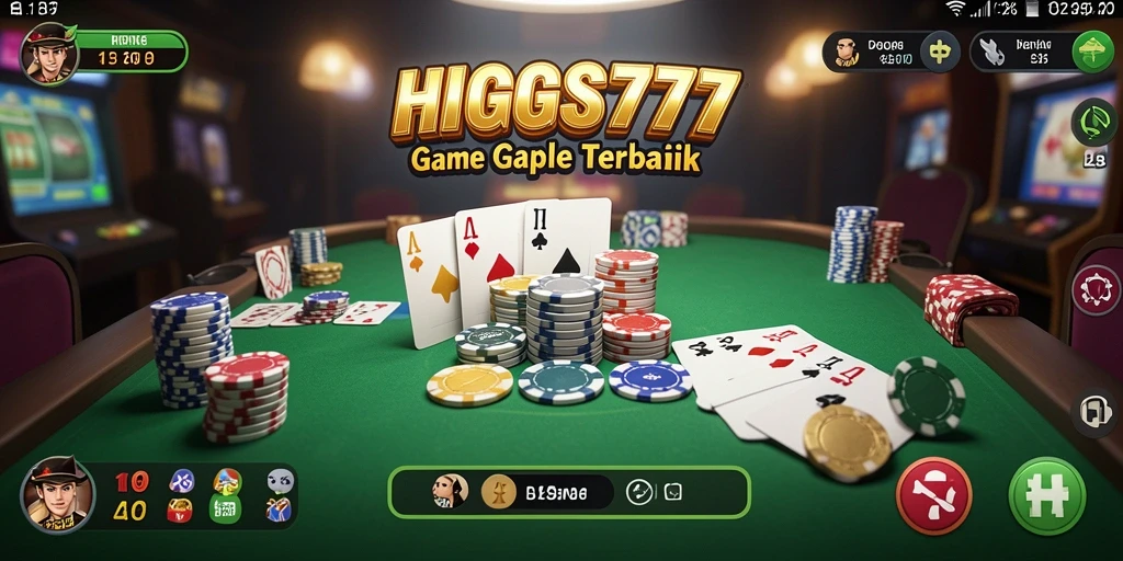 Tampilan seru gameplay Gaple dalam HIGGS777.