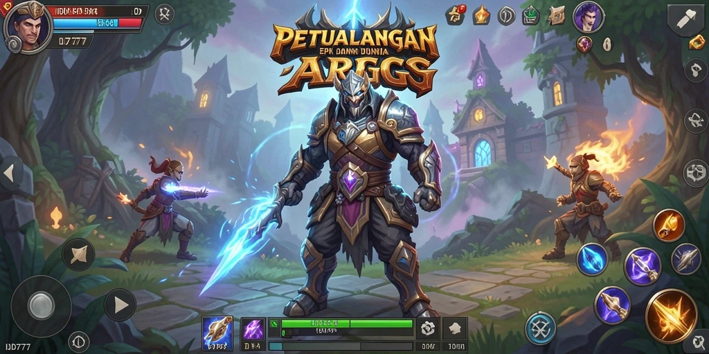 Tampilan gameplay menegangkan di dunia ARPG yang fantastis.