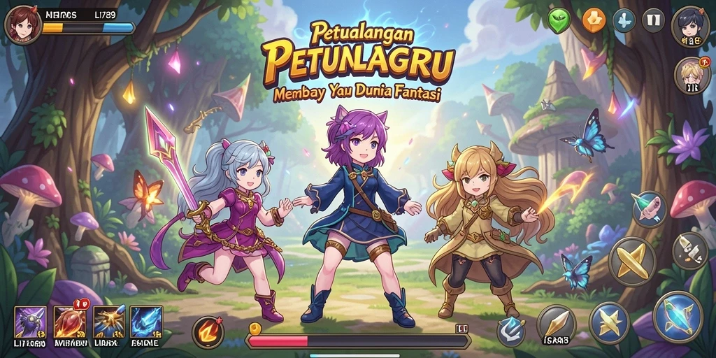 Screenshot gameplay LI789 dengan karakter Anime beraksi.
