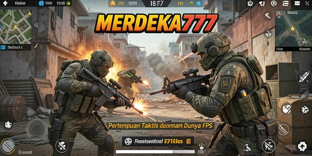 Tampilan gameplay intens di <strong>MERDEKA777</strong> dengan aksi tembakan yang mendebarkan.