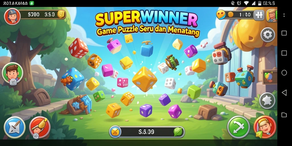 Tampilan gameplay <strong>SUPERWINNER</strong> yang menantang dan penuh warna.